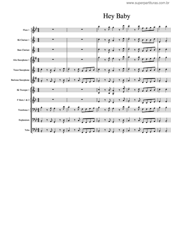 Partitura da música Hey Baby