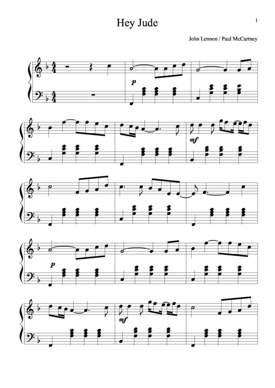 Partitura da música Hey Jude v.14