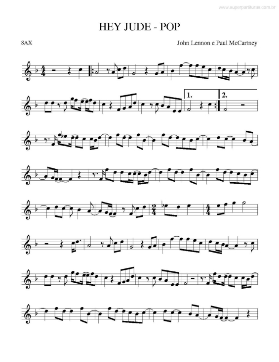 Partitura da música Hey Jude v.3