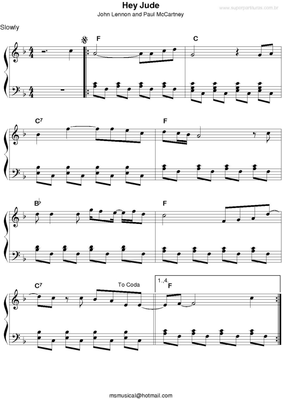 Partitura da música Hey Jude v.4