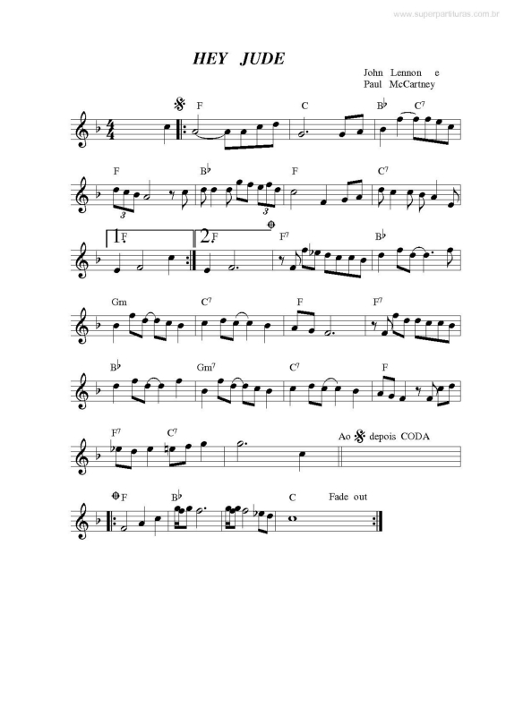 Partitura da música Hey Jude v.6