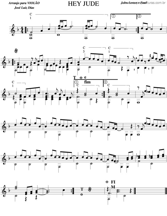 Partitura da música Hey Jude v.8