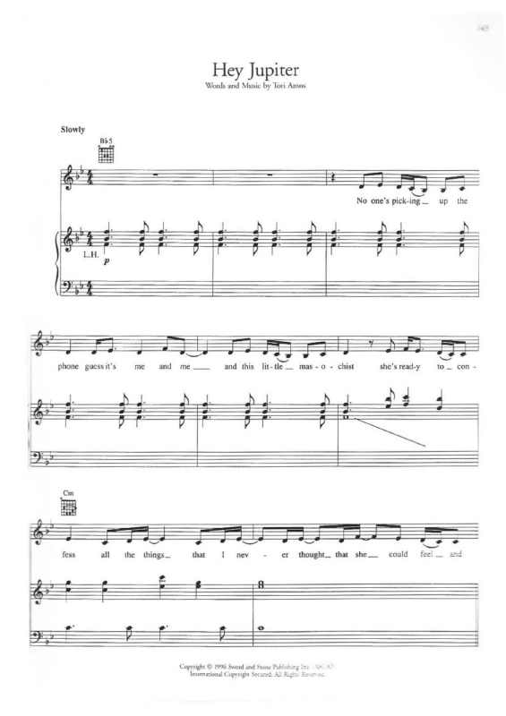 Partitura da música Hey Jupiter