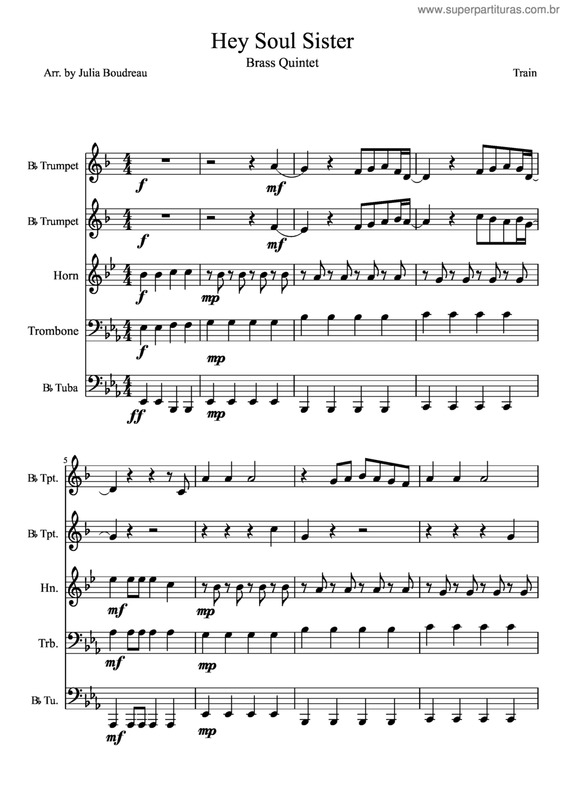 Partitura da música Hey Soul Sister v.4