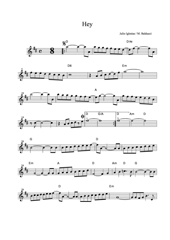 Partitura da música Hey v.3