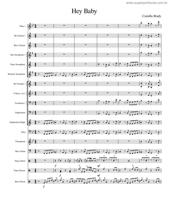 Partitura da música Hey_Baby With Drumline And Singing.Mscz
