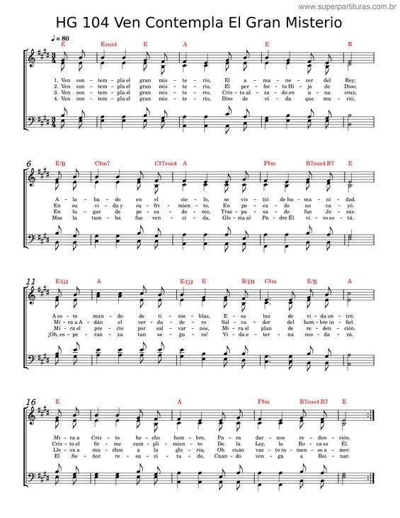 Partitura da música Hg 104 Ven Contempla El Gran Misterio – Marco A Ramirez Riquelme