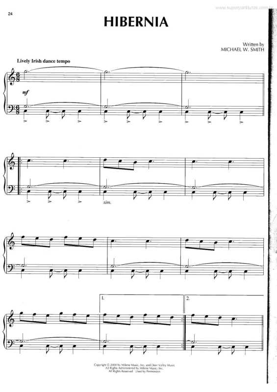 Partitura da música Hibernia