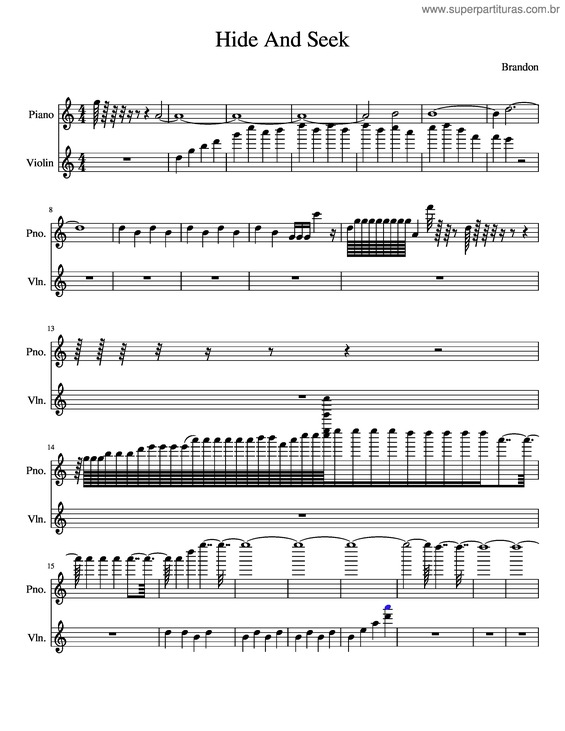 Partitura da música Hide And Seek