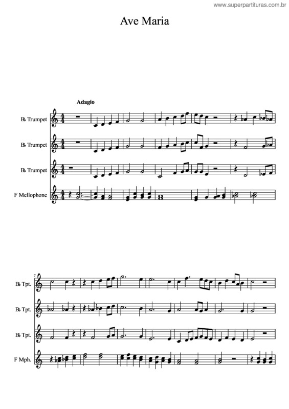 Partitura da música High Brass Ave Maria