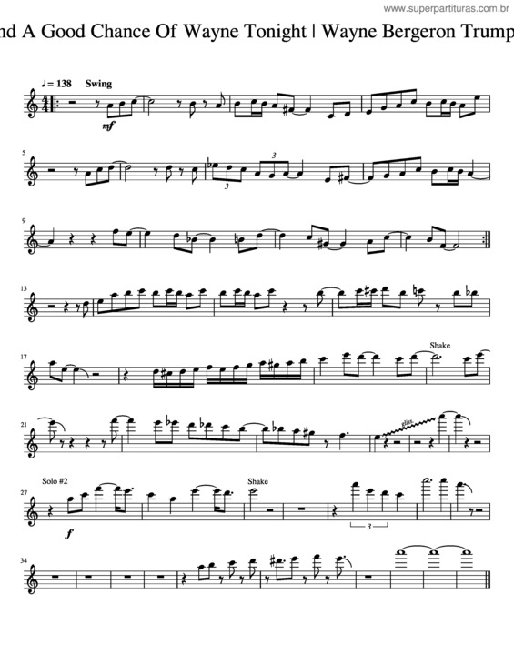 Partitura da música High Clouds And A Good Chance Of Wayne Tonight