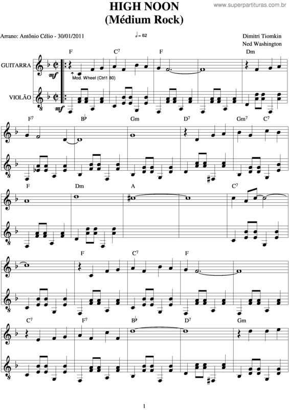 Partitura da música High Noon