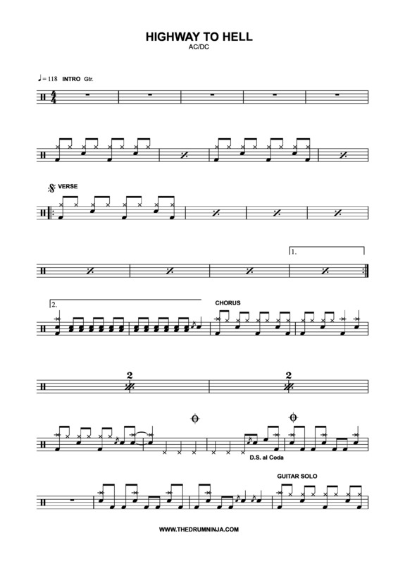 Partitura da música Highway To Hell v.4