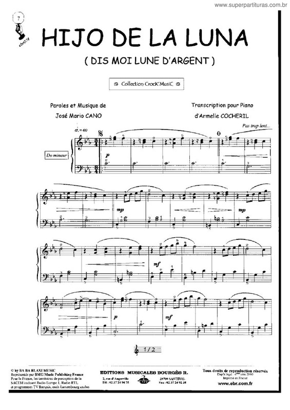 Partitura da música Hijo De La Luna v.2