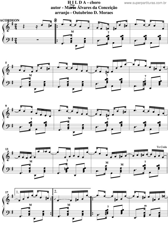 Partitura da música Hilda (Teu Beijo) v.3