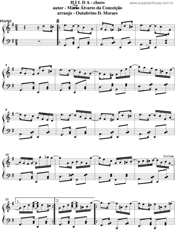 Partitura da música Hilda (Teu Beijo) v.6