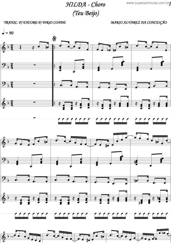 Partitura da música Hilda (Teu Beijo)