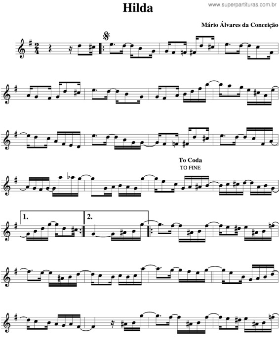 Partitura da música Hilda