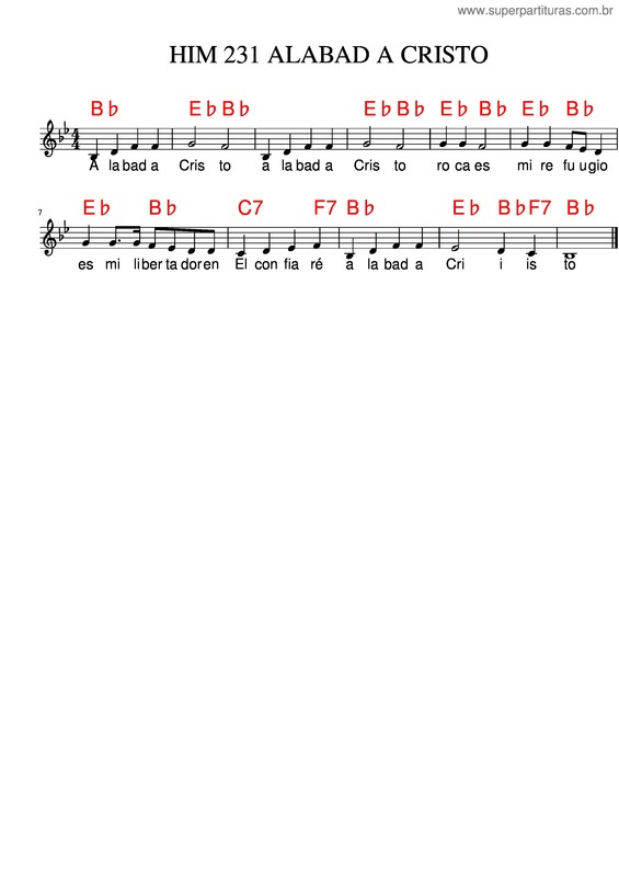 Partitura da música Him 231 Alabad A Cristo