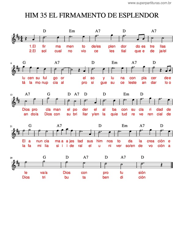 Partitura da música Him 35 El Firmamento De Esplendor v.2