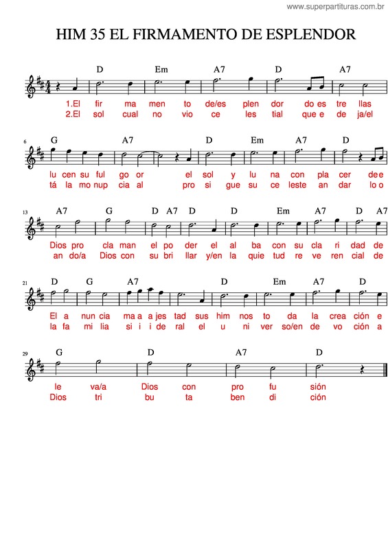 Partitura da música Him 35 El Firmamento De Esplendor