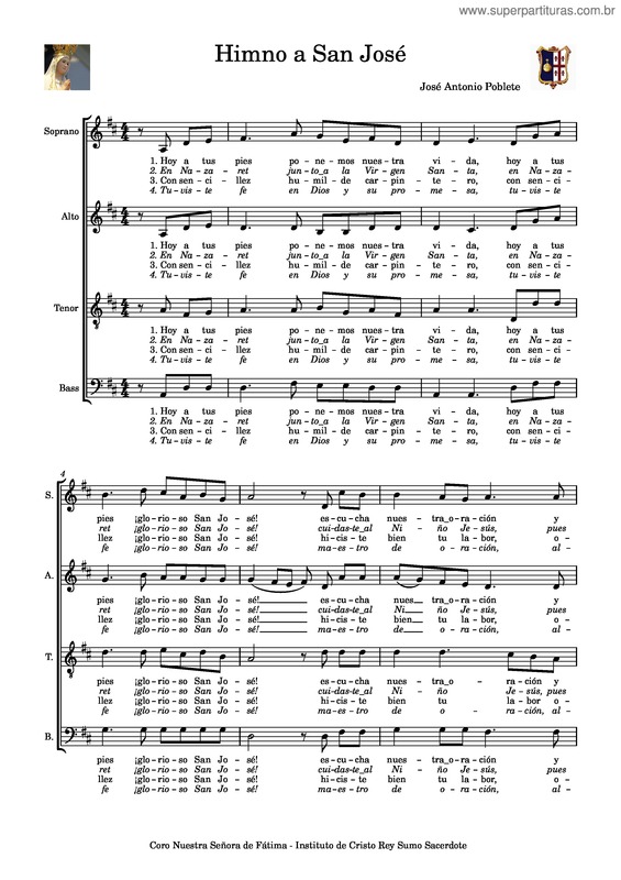 Partitura da música Himno A San José – José Antonio Poblete