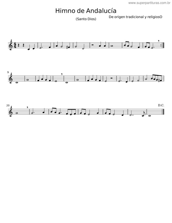 Partitura da música Himno De Andalucía