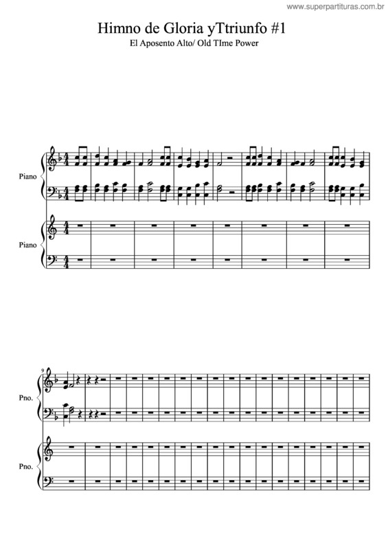 Partitura da música Himno De Gloria Yttriunfo #1 Aposento Alto