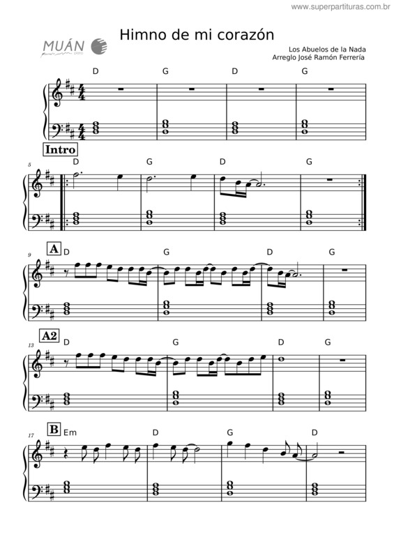 Partitura da música Himno De Mi Corazón v.2