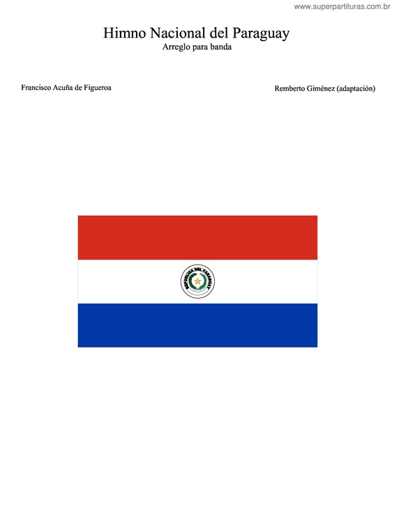 Partitura da música Himno Nacional de la República del Paraguay