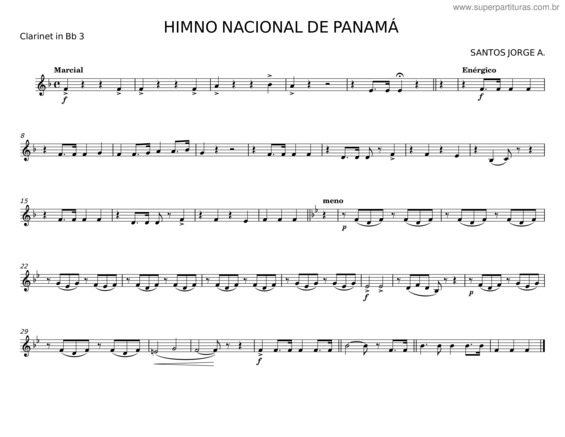 Partitura da música Himno Nacional De Panamá – Santos Jorge A