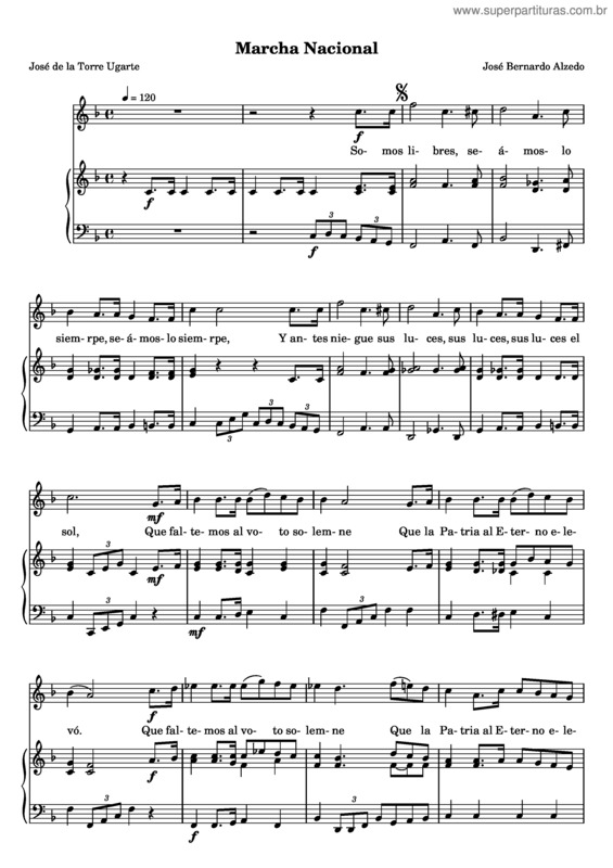 Partitura da música Himno Nacional del Perú