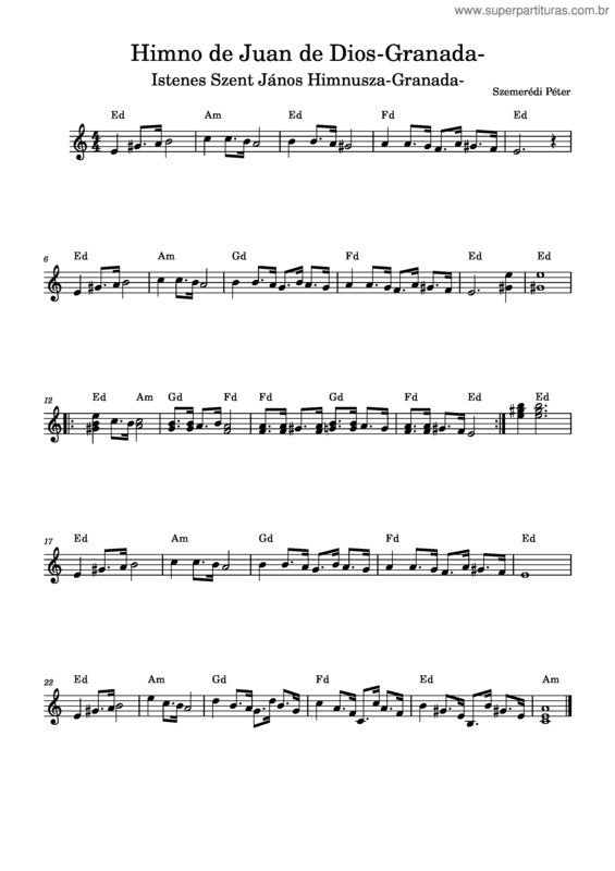 Partitura da música Himno_De_Juan_De_Dios-Granada-