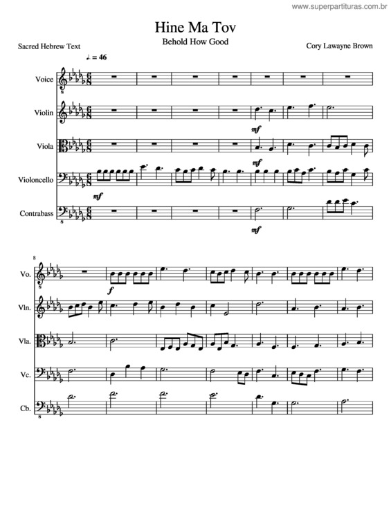 Partitura da música Hine Ma Tov v.2