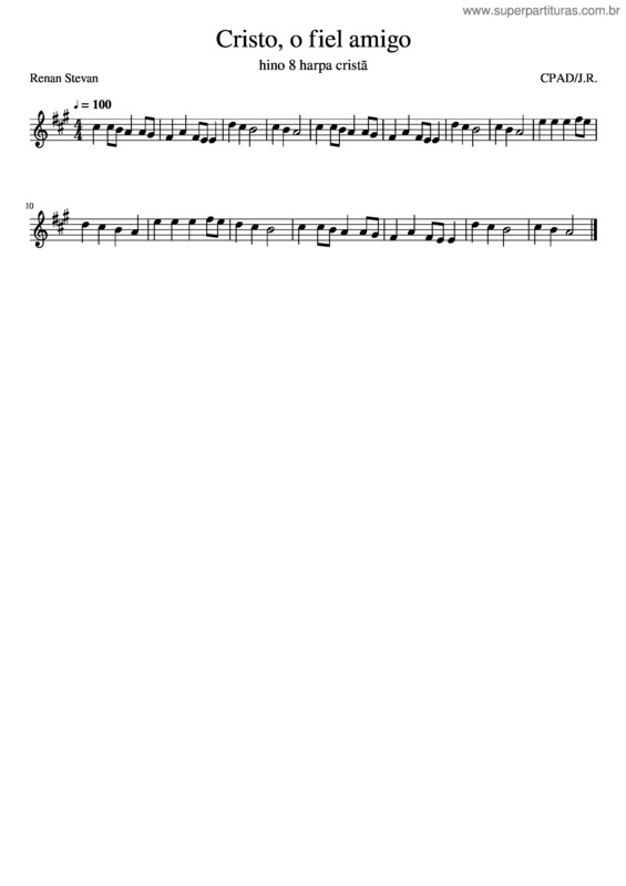 Partitura da música Hino 08 – Cristo, O Fiel Amigo – Harpa