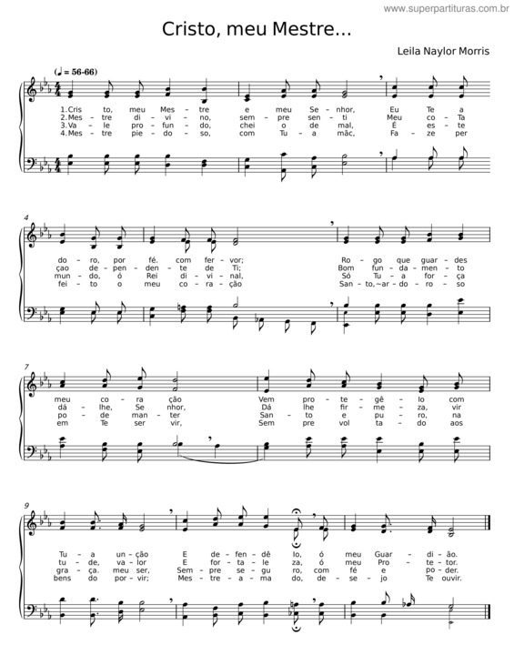 Partitura da música Hino 1 Ccb – Cristo Meu Mestre – Quarteto De Cordas – Leila Naylor Morris v.2