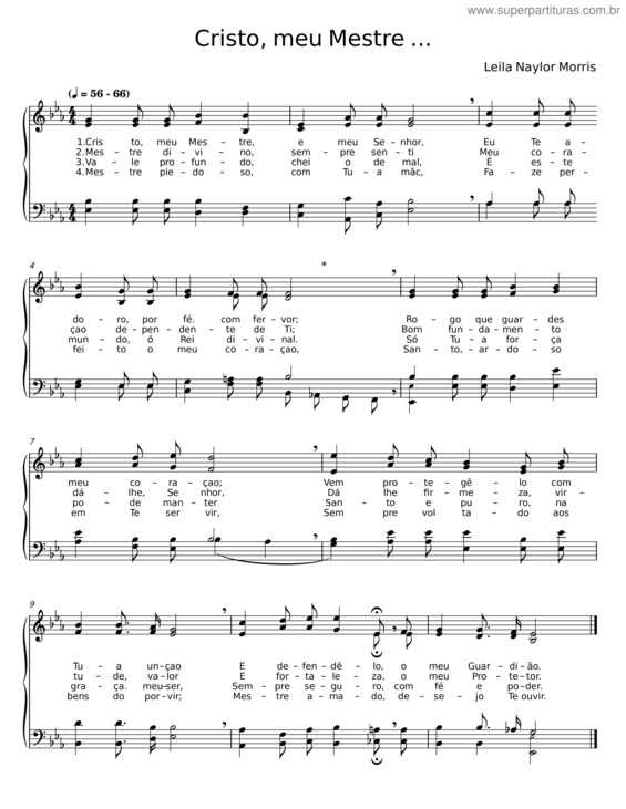 Partitura da música Hino 1 Ccb – Cristo Meu Mestre – Quarteto De Cordas – Leila Naylor Morris v.4