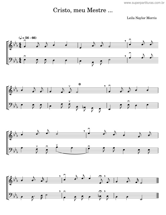 Partitura da música Hino 1 Ccb – Cristo Meu Mestre – Quarteto De Cordas – Leila Naylor Morris v.5