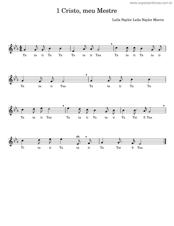 Partitura da música Hino 1 Ccb – Cristo Meu Mestre – Quarteto De Cordas – Leila Naylor Morris v.6