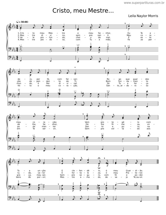 Partitura da música Hino 1 Ccb – Cristo Meu Mestre – Quarteto De Cordas – Leila Naylor Morris