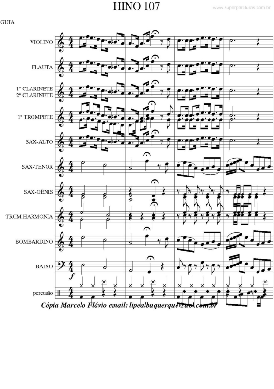 Partitura da música Hino 107 (Harpa Cristã)