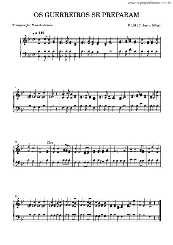 Partitura da música Hino 212 Os Guerreiros Se Preparam – C. Austin Miles Os Guerreiros Se Preparam v.2