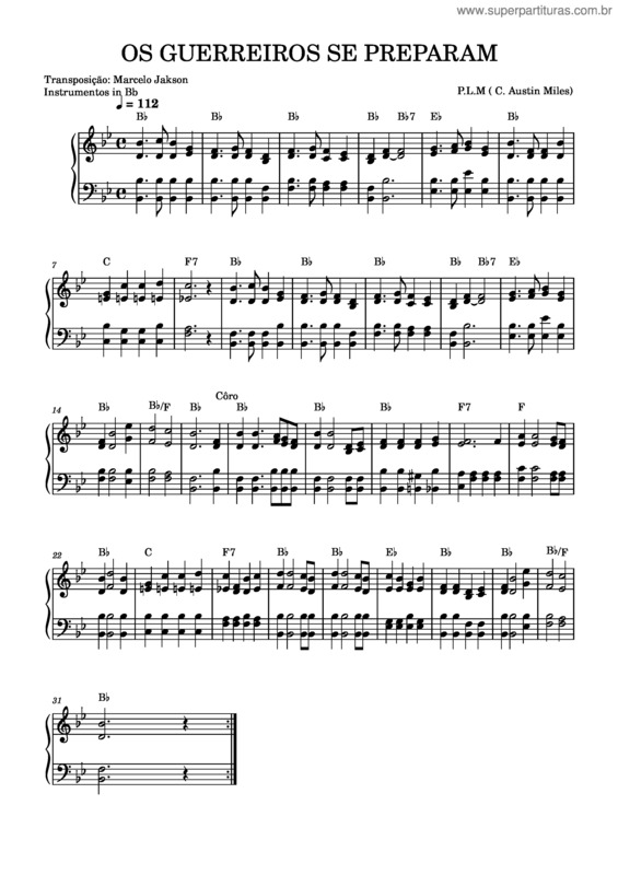 Partitura da música Hino 212 Os Guerreiros Se Preparam – C. Austin Miles Os Guerreiros Se Preparam