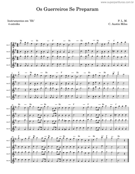 Partitura da música Hino 212 Os Guerreiros Se Preparam – C. Austin Miles v.2