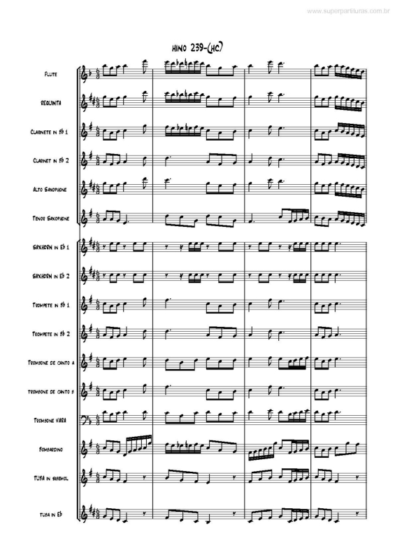 Partitura da música Hino 239 (HC)