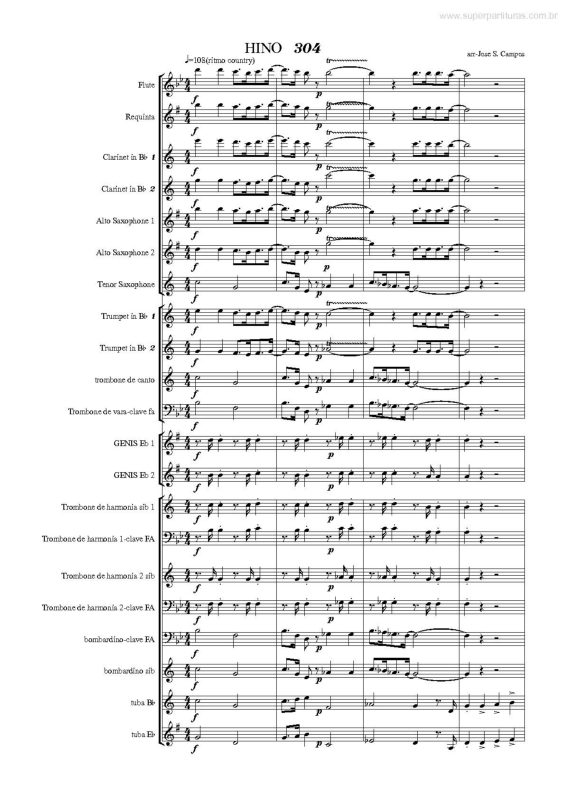 Partitura da música Hino 304