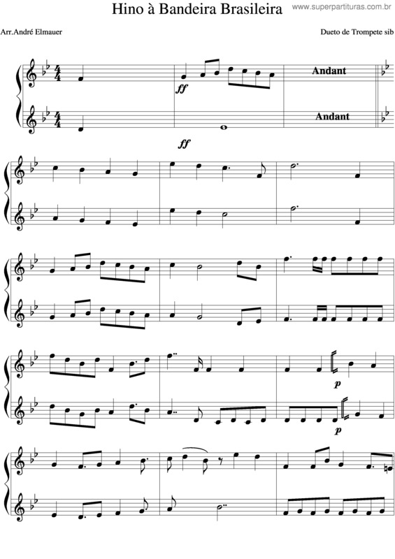 Partitura da música Hino À Bandeira