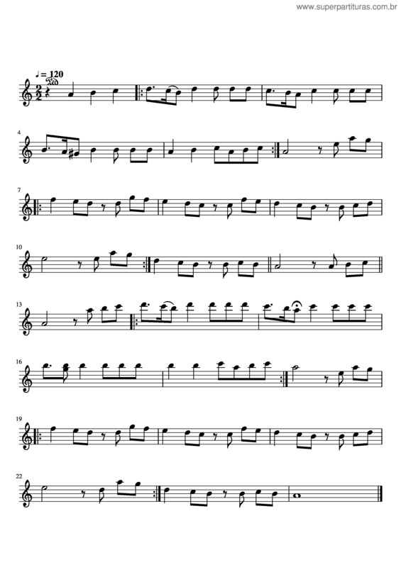 Partitura da música Hino Cigano v.3