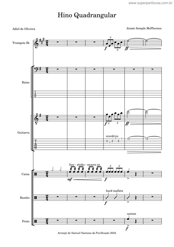 Partitura da música Hino Da Igreja Do Evangelho Quadrangular –  Aimée Semple Mcpherson