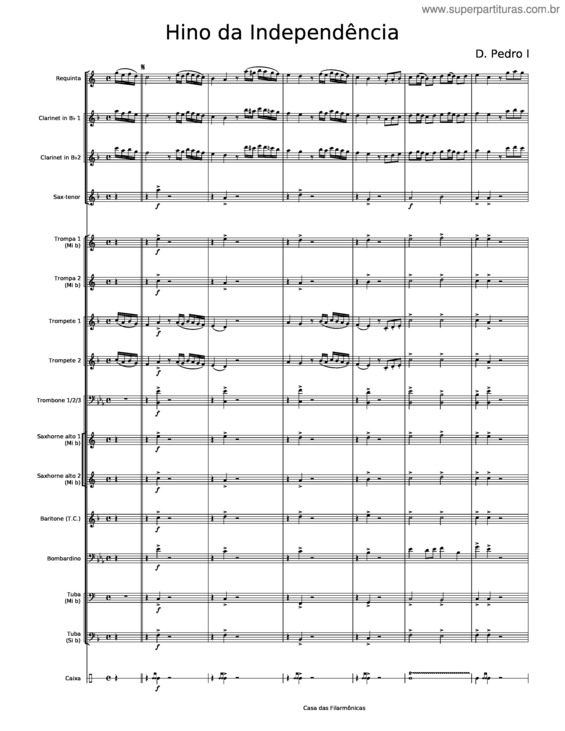 Partitura da música Hino Da Independência Do Brasil – Dom Pedro I v.4